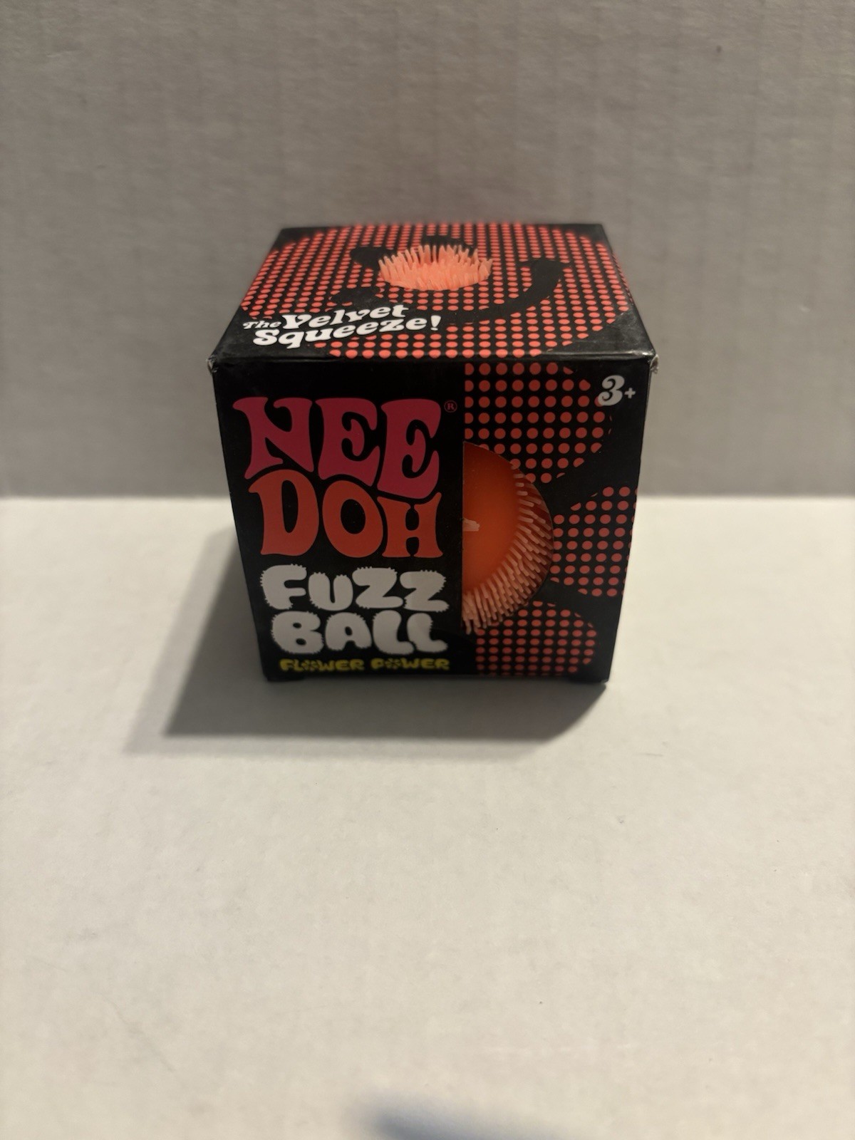 ORANGE Needoh FUZZ BALL Flower Power Nee Doh Squish Stress Ball NEE-DOH Fuzzball