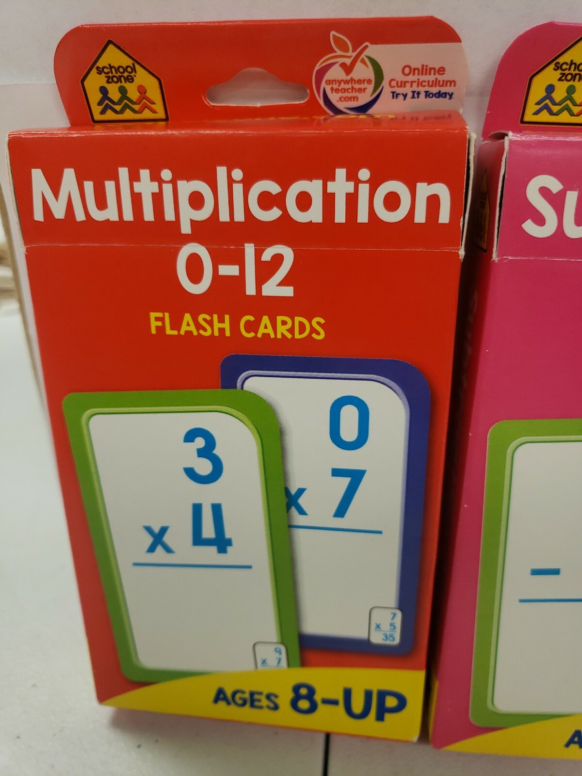 School Zone Multiplication, Subtraction, Division 0-12 Flash Cards Ages 6-Up