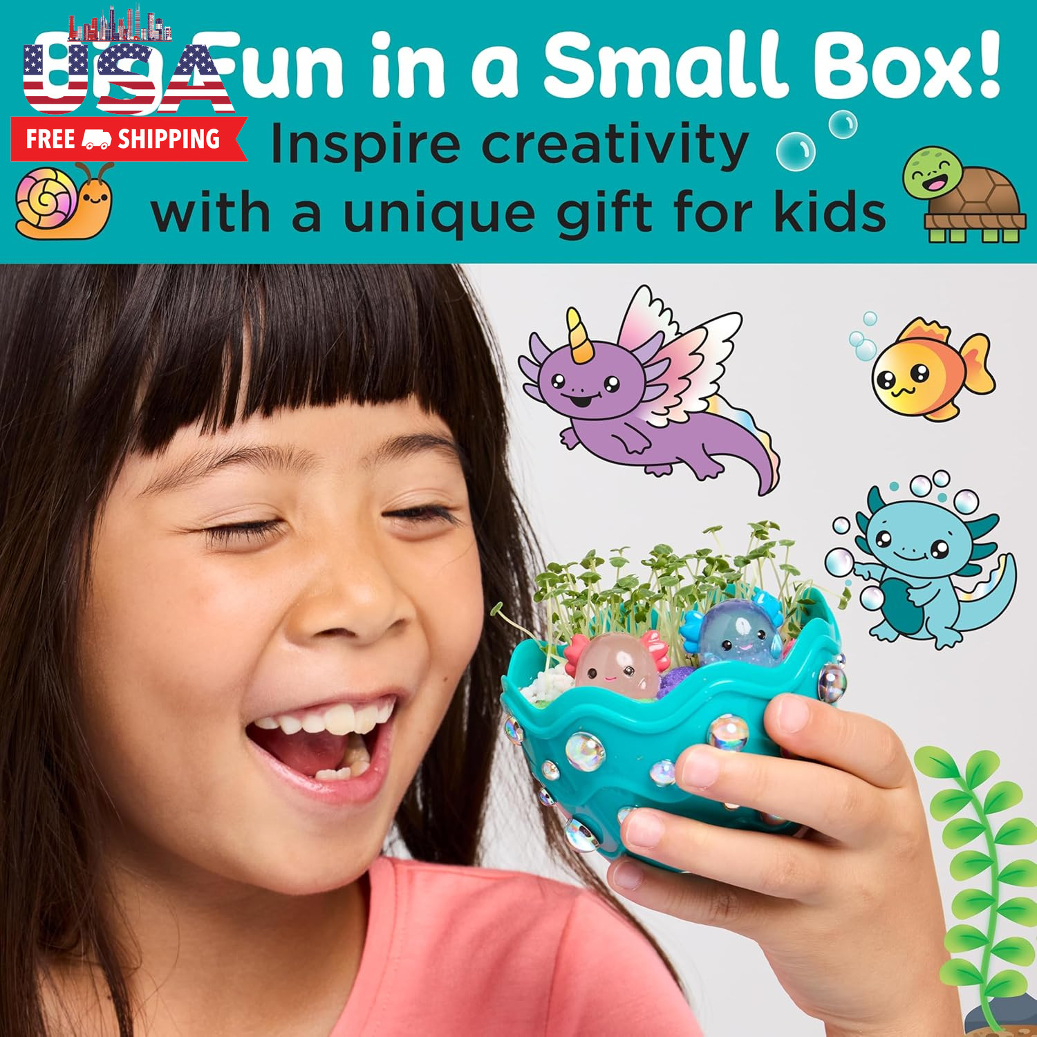 Mini Garden: Axolotl Terrarium – STEM Science Kit for Kids, Axolotl Arts and Cra