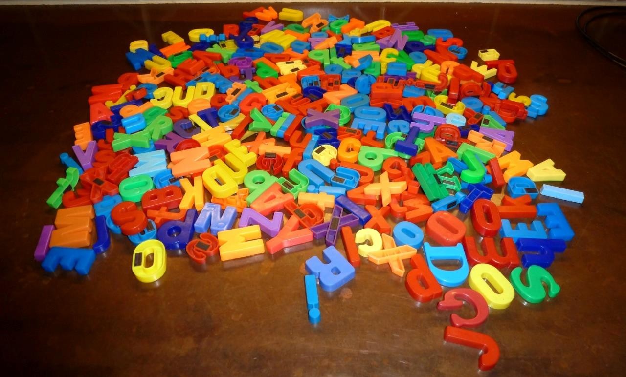 Magnetic Letters Mixed Lot of 292 Letters Upper and Lower Case Letters Plastic