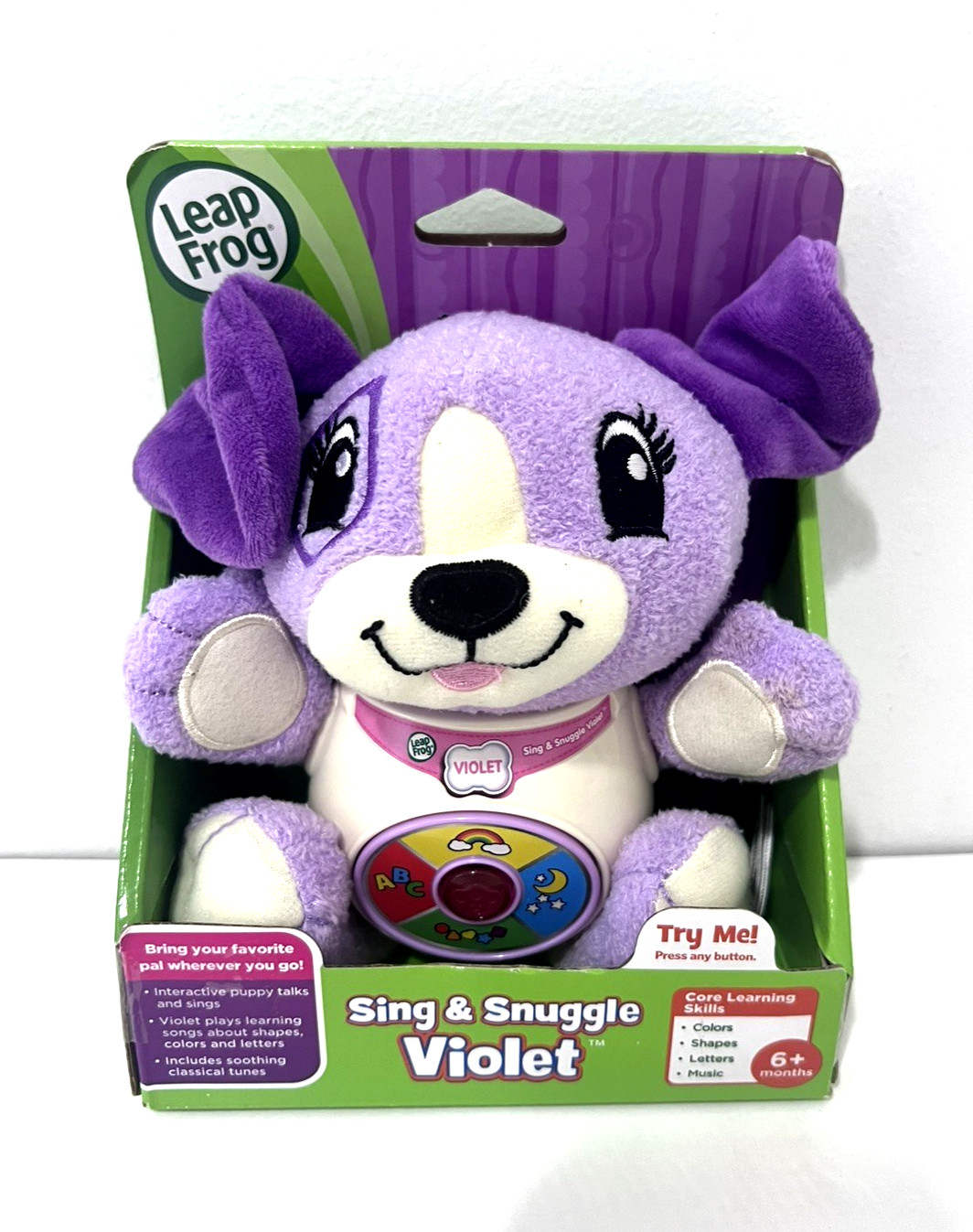 LEAP FROG SING & SNUGGLE VIOLET INTERACTIVE PLUSH PUPPY DOG LEARNING TOY NEW!!