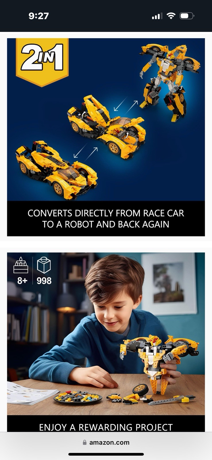 Sillbird Transforming Robot Building Toy Sets for Adults or Kids Aged 8-16