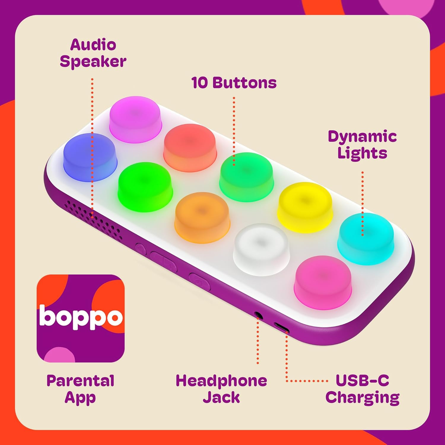 Boppo Screen-Free Learning Tablet for Kids – Interactive Handheld Games – Educat