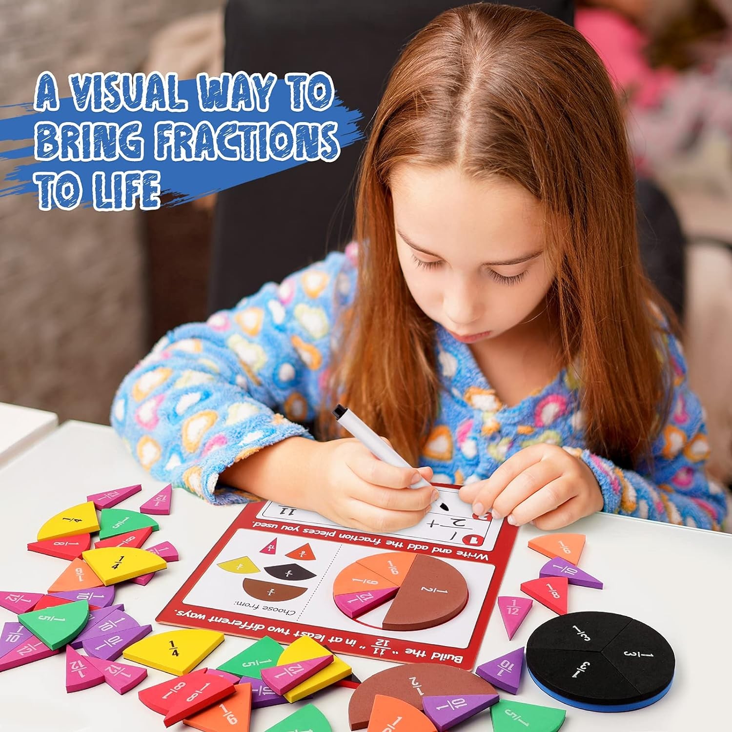 Magnetic Fraction Tiles & Fraction Circles Activity Set Elementary Math Teaching