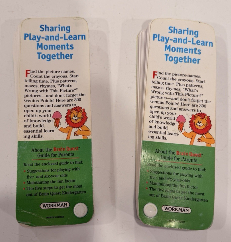 Brain Quest Kindergarten Revised 3rd Edition Decks 1 & 2 Ages 5-6 300 Questions