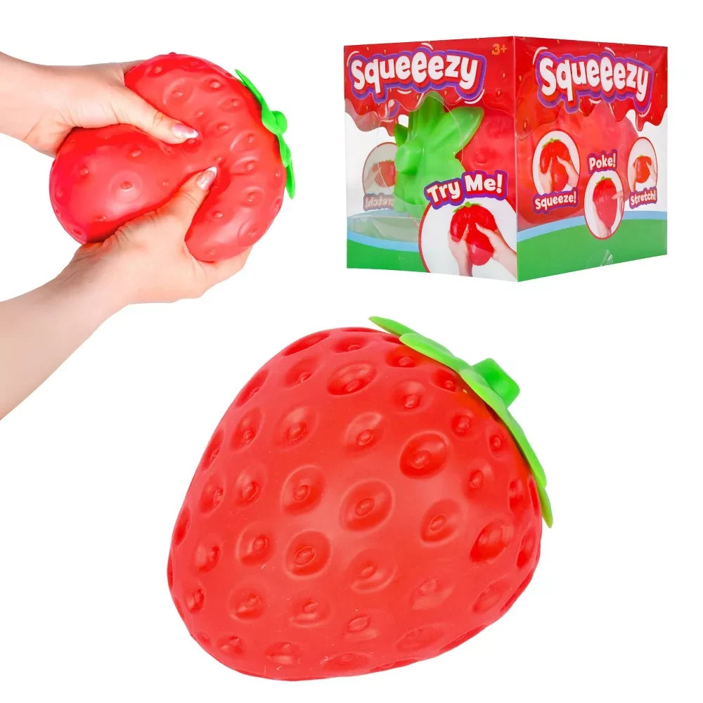 Sunny Days Squeezy Strawberry Stress Ball Jumbo Sensory Squishy Fidget Toy NEW
