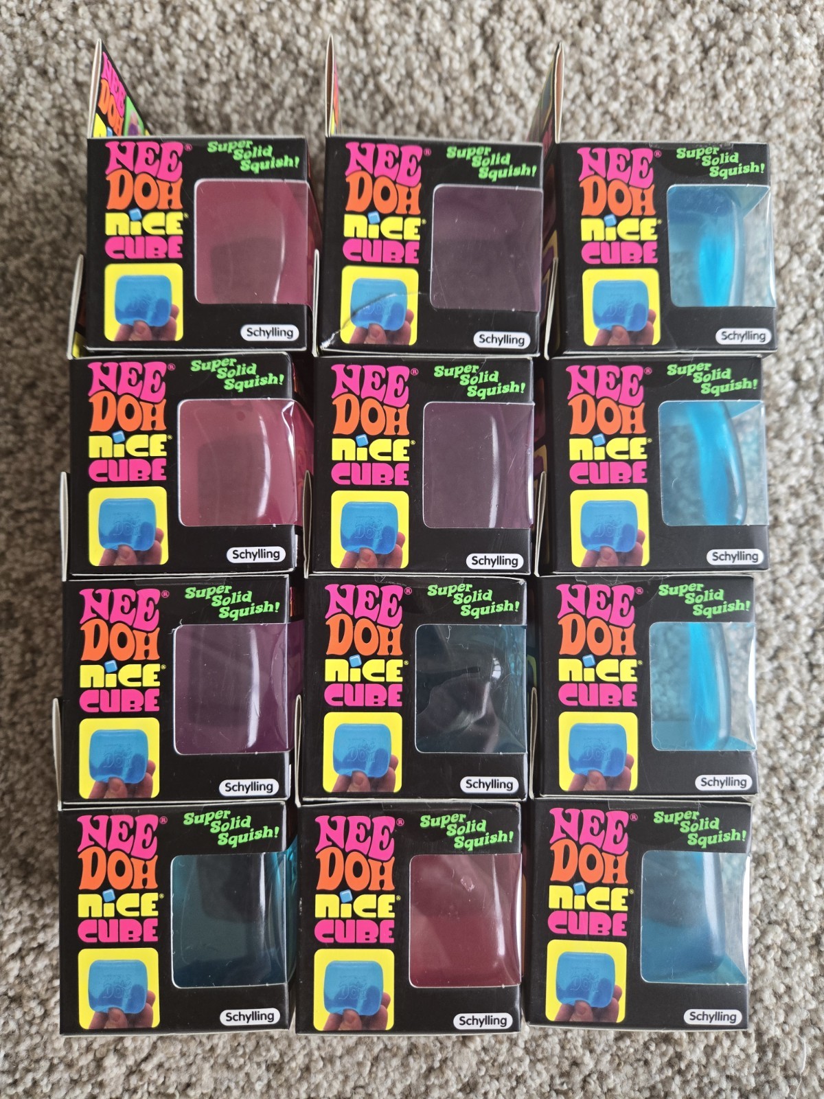 NEW Real rare Viral NeeDoh Nice Cube Full Box 12 Authentic Factory Sealed Cube