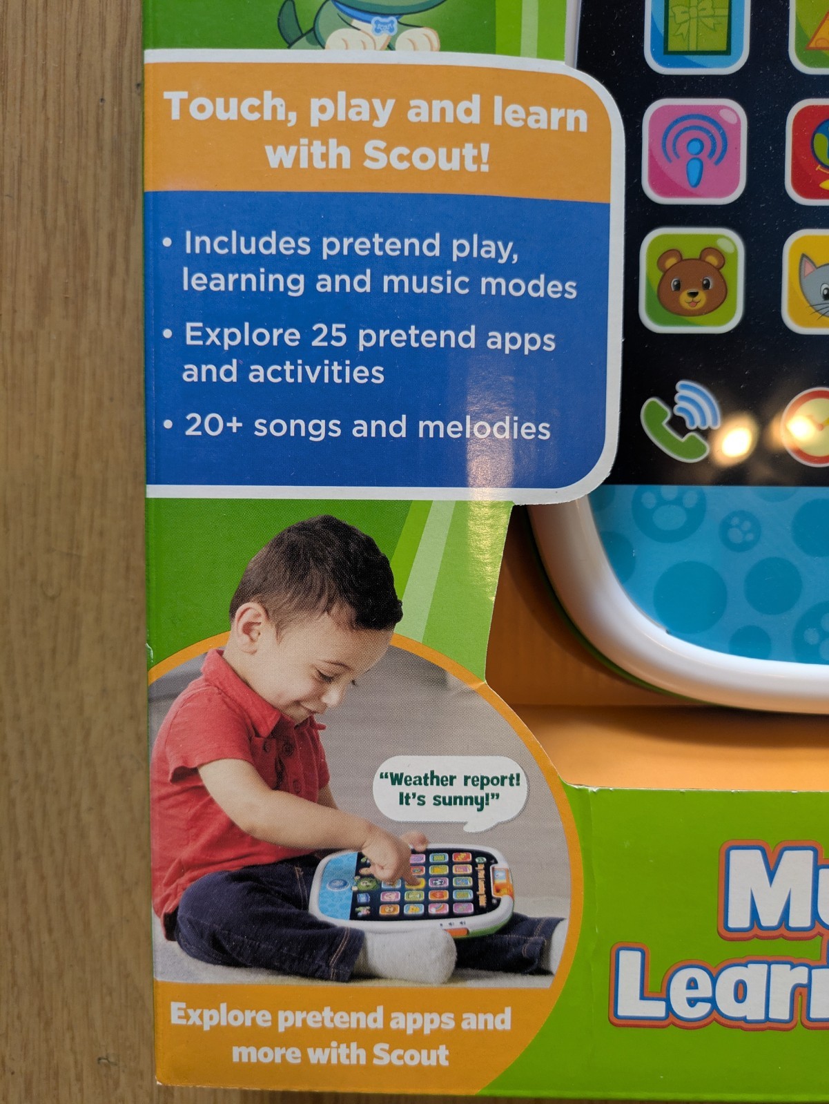 Leap Frog My First Learning Tablet Scout Ages 12M + Numbers Play Music Light Up