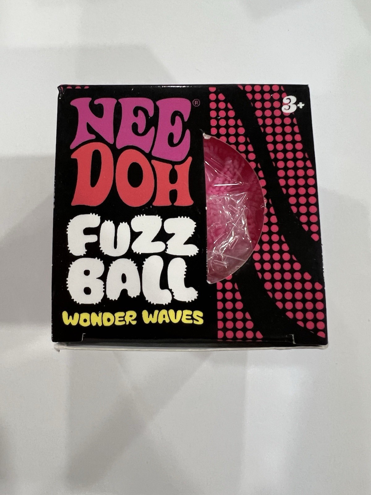 NeeDoh Fuzz Ball Wonder Waves Pink Sensory Toy with Velvet Texture Schylling