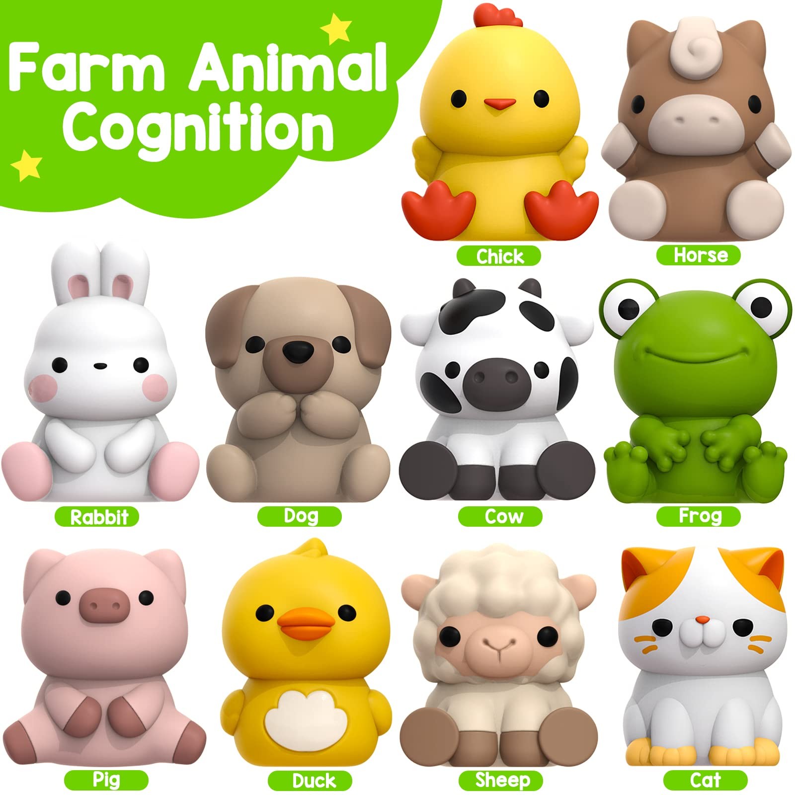 KMUYSL Toys for 1,2,3 Year Old Boys Girls, Farm Animals Medium, Multi-color