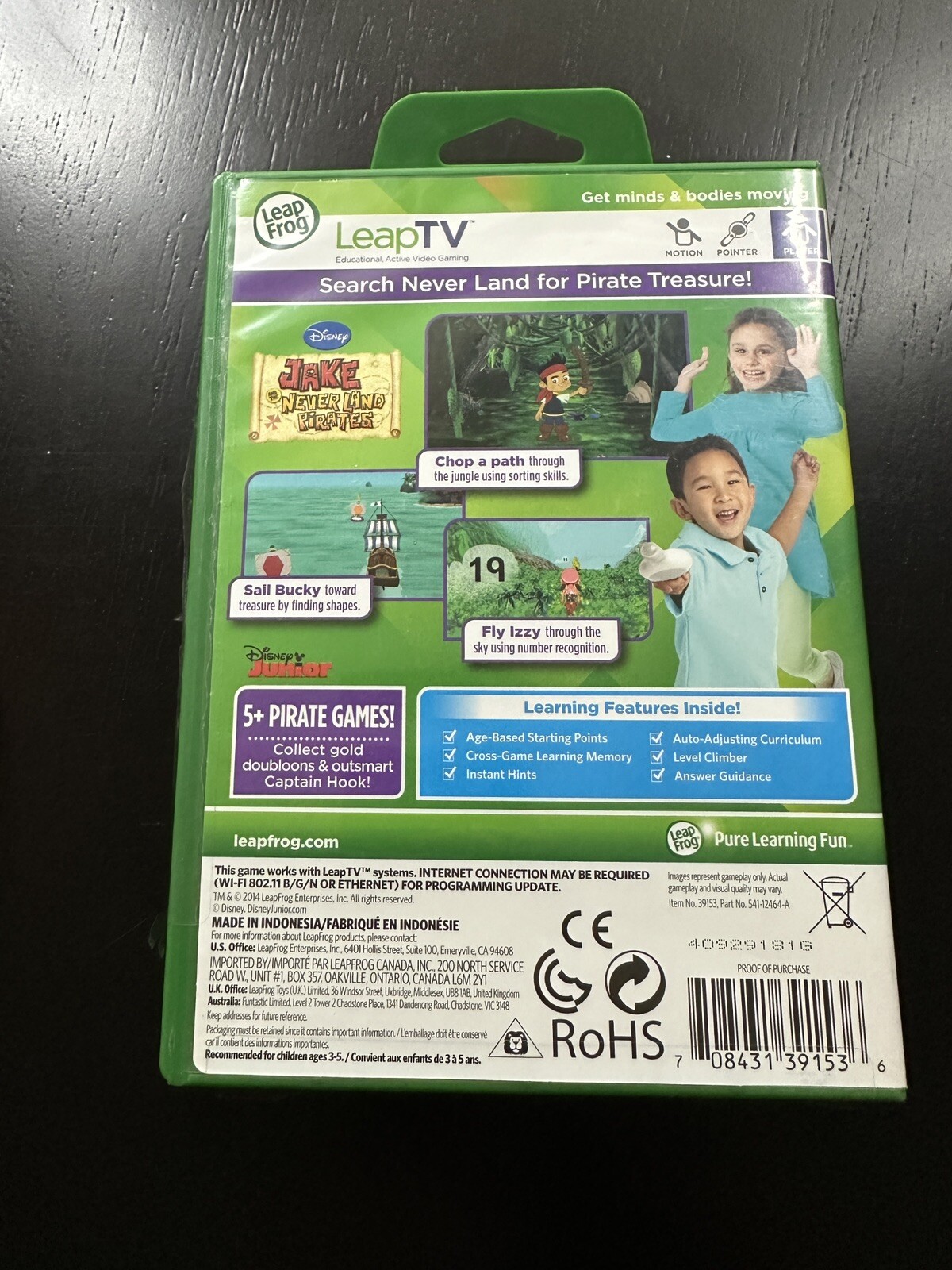 LeapFrog’s LeapTV DISNEY’S JAKE & THE NEVERLAND PIRATES – FAST /FREE SHIPPING