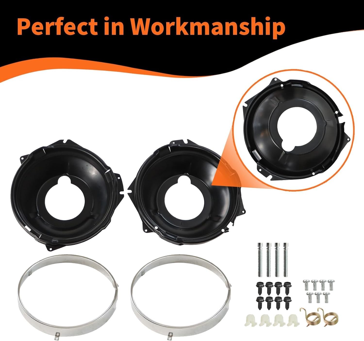 Headlamp Retaining Ring Mounting Retaining Bucket Kit Compatible with 1967-1970