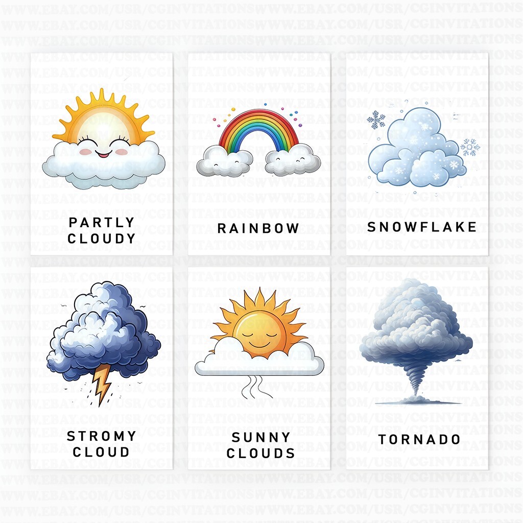 12 Educational Weather Flash Cards | Fun and Interactive Learning Tool for Kids