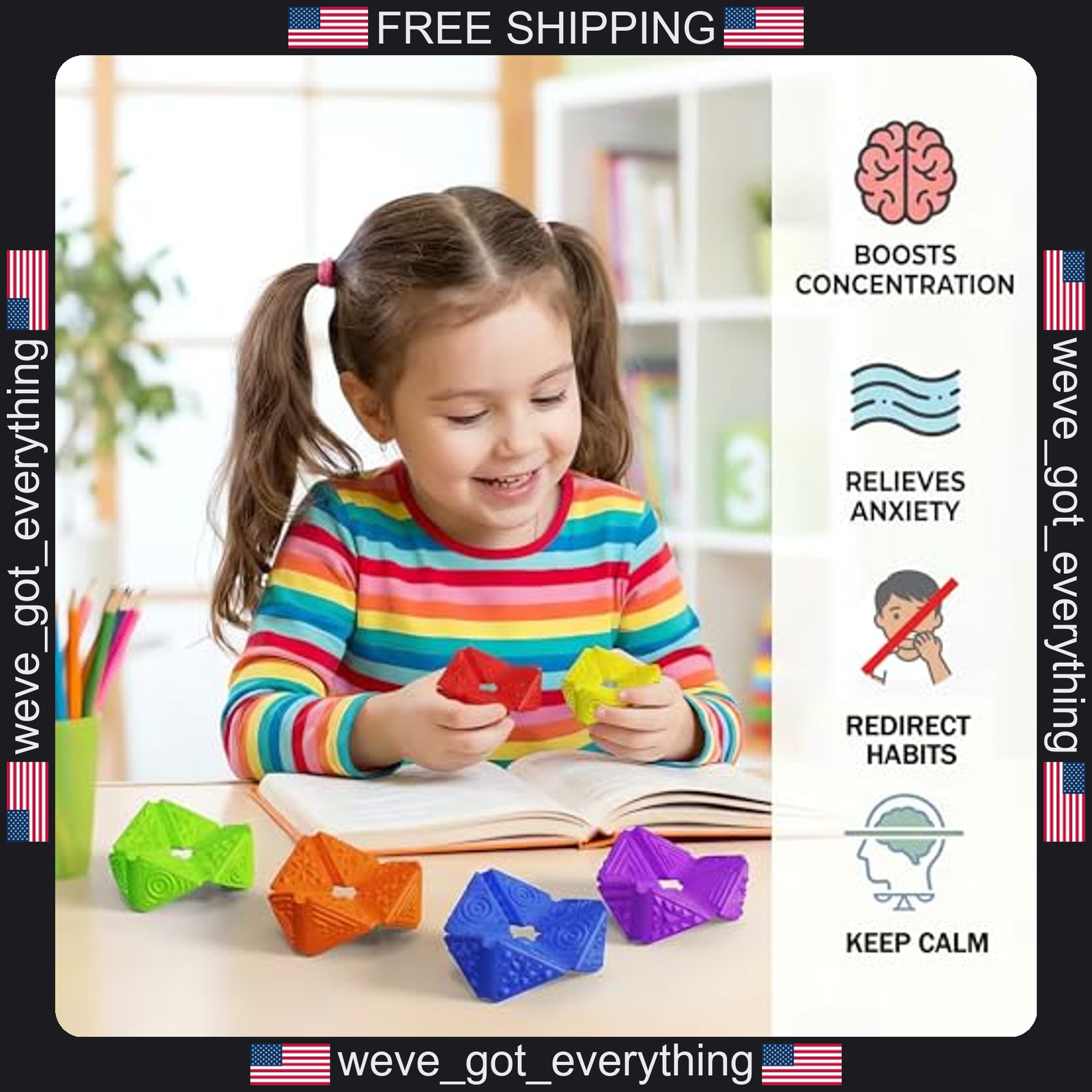 Six-Piece Sensory Fidget Cube Set for Kids and Adults