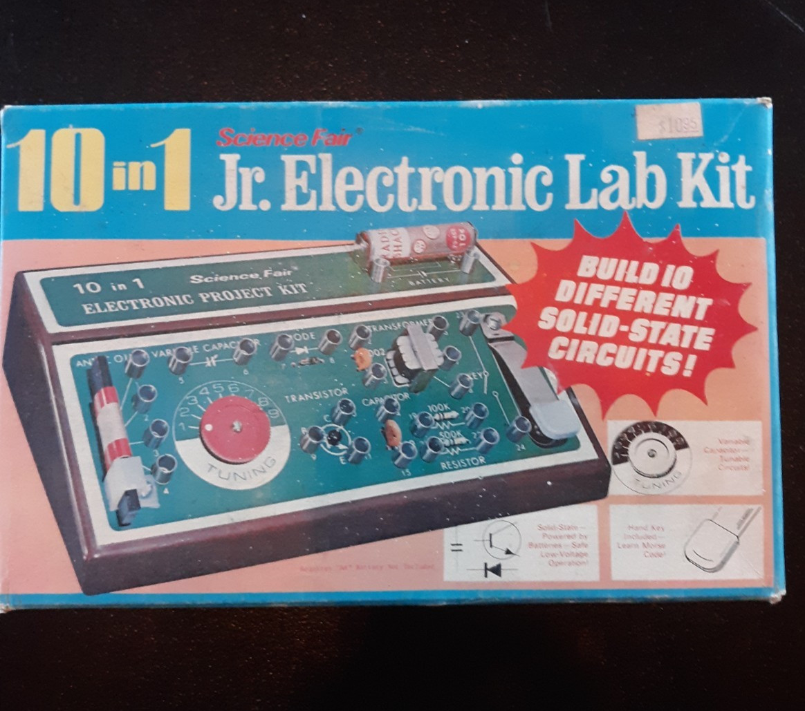 10 In 1 Science Fair Jr Electronic Lab Kit Science Fair, Boxed, With Manual 1972