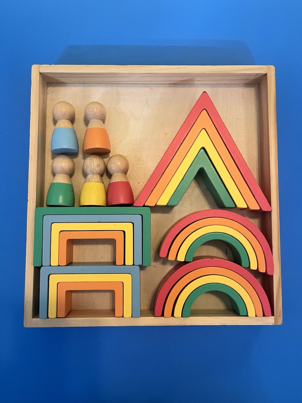 Montessori Rainbow Building Blocks And Little People