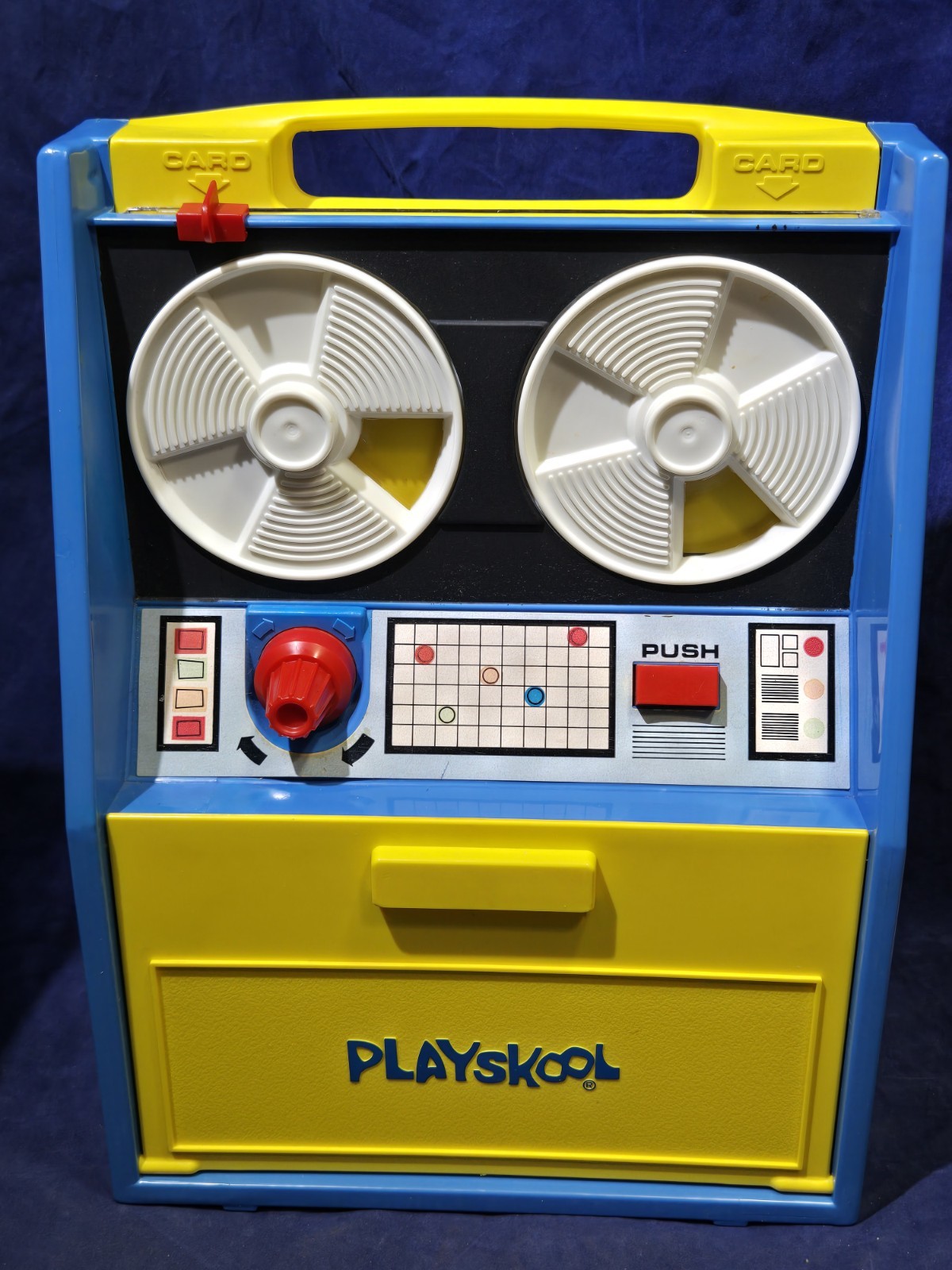 Vintage 1972 Playskool Play ‘N Learn Computer Reel to Reel Toy with 7 Cards