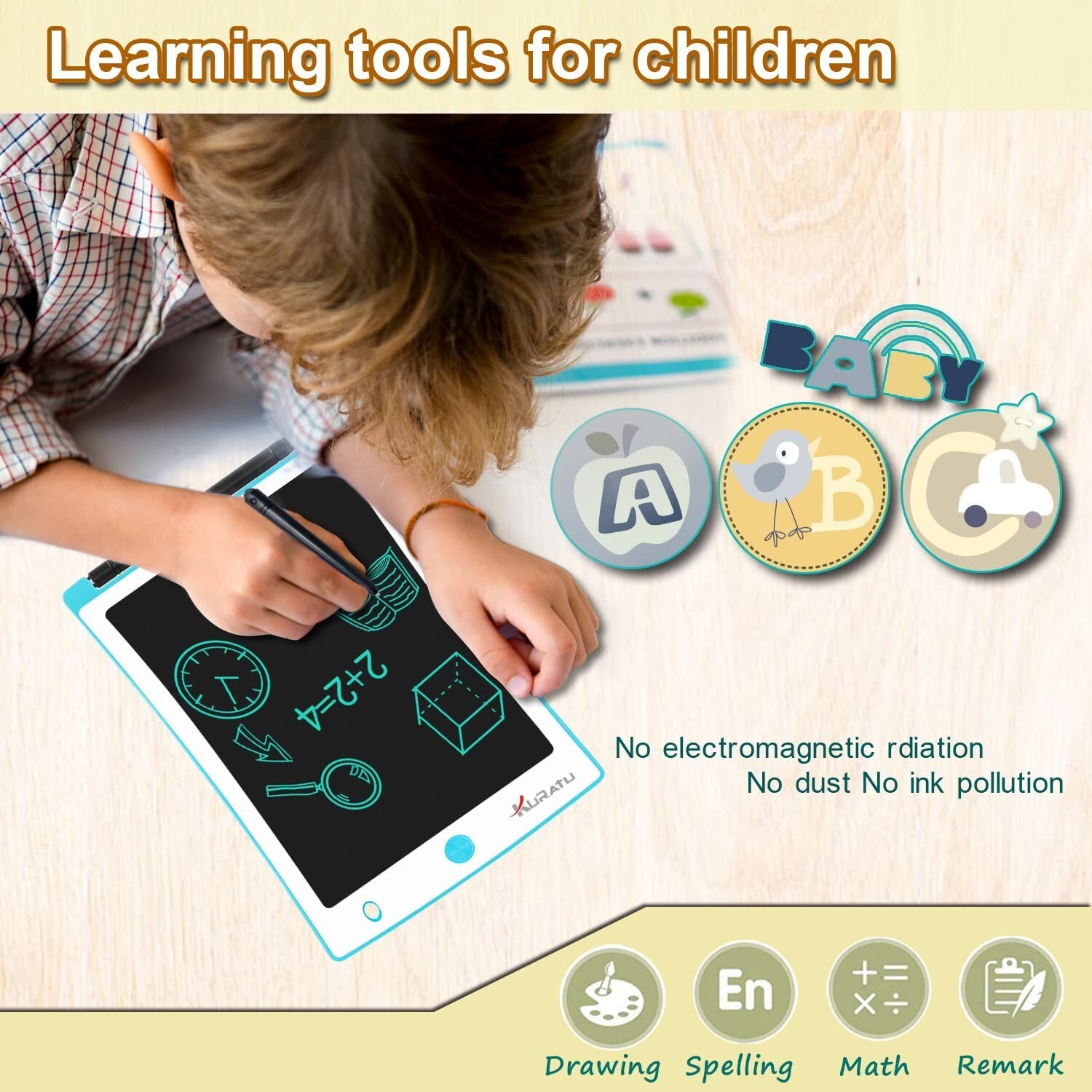 2 Pack-8.5 inch Drawing Tablet Pads Reusable LCD Writing Tablet for Kids