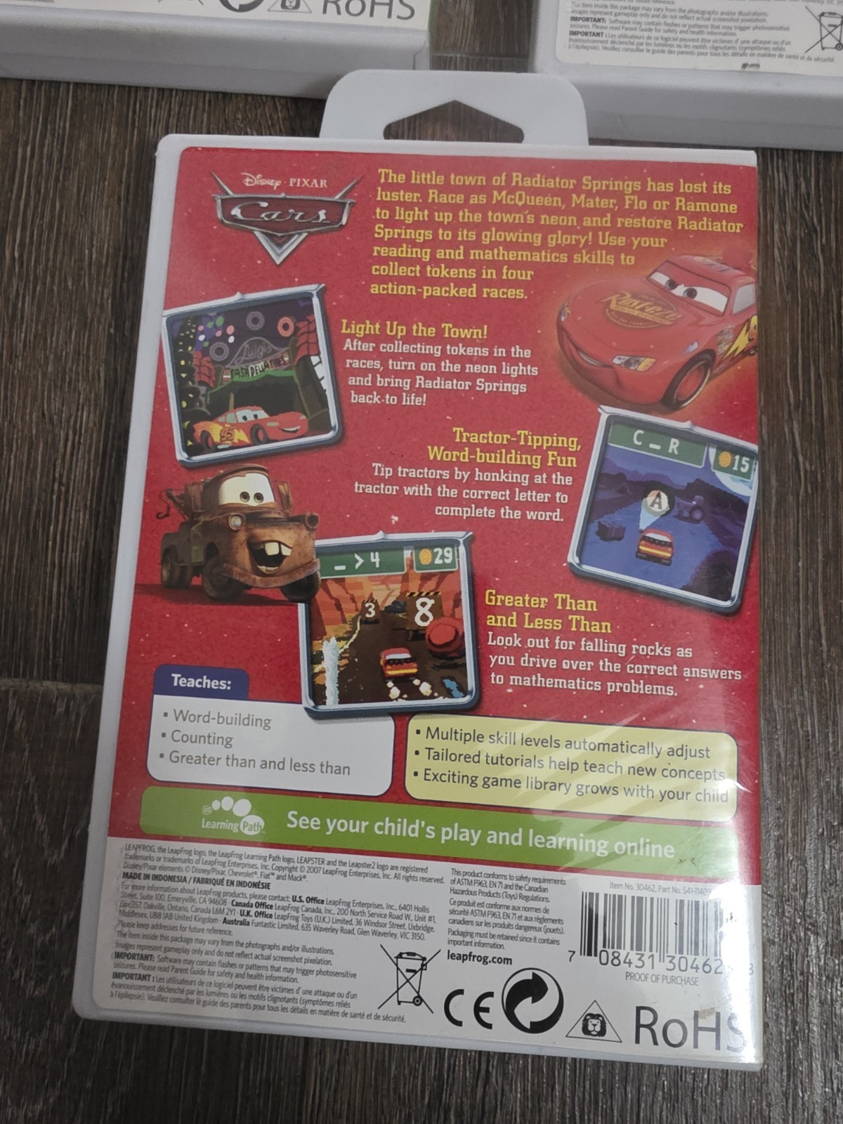 Leapster Games Lot Cars, Creature Create, Finding Nemo Age 4-6 Years Pre K