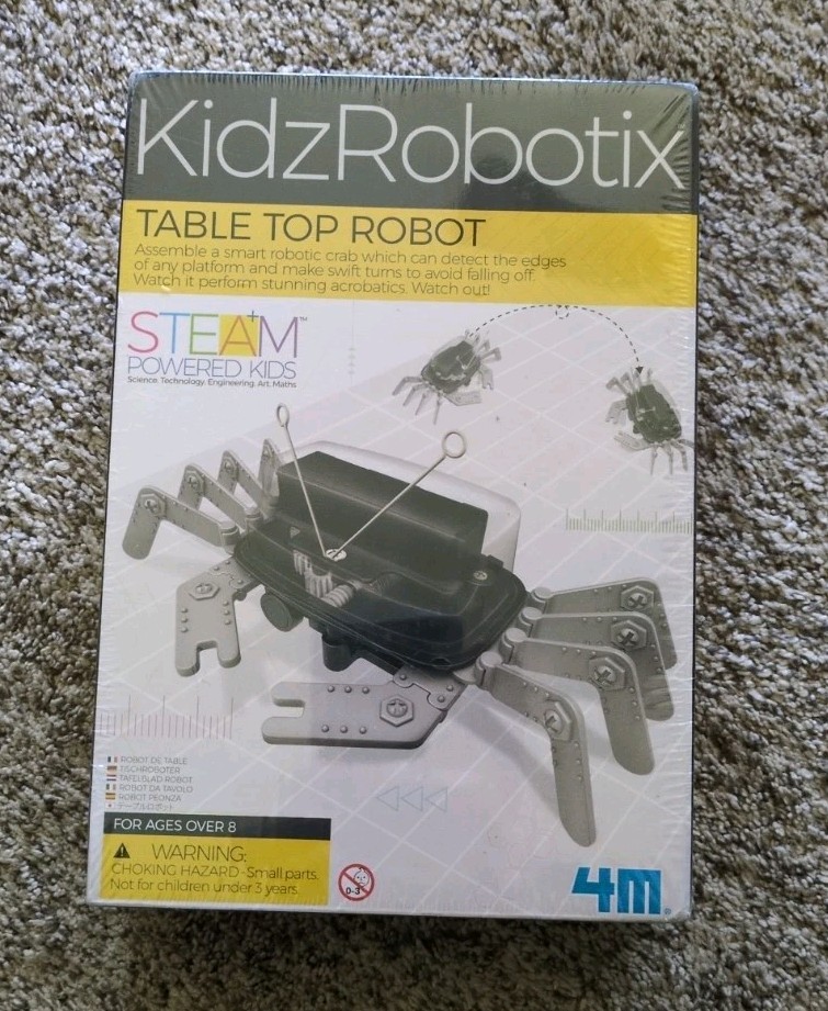 New- Sealed- KidzRobotix Table Top Robot Crab Kit – STEAM Build Toy Ages 8+