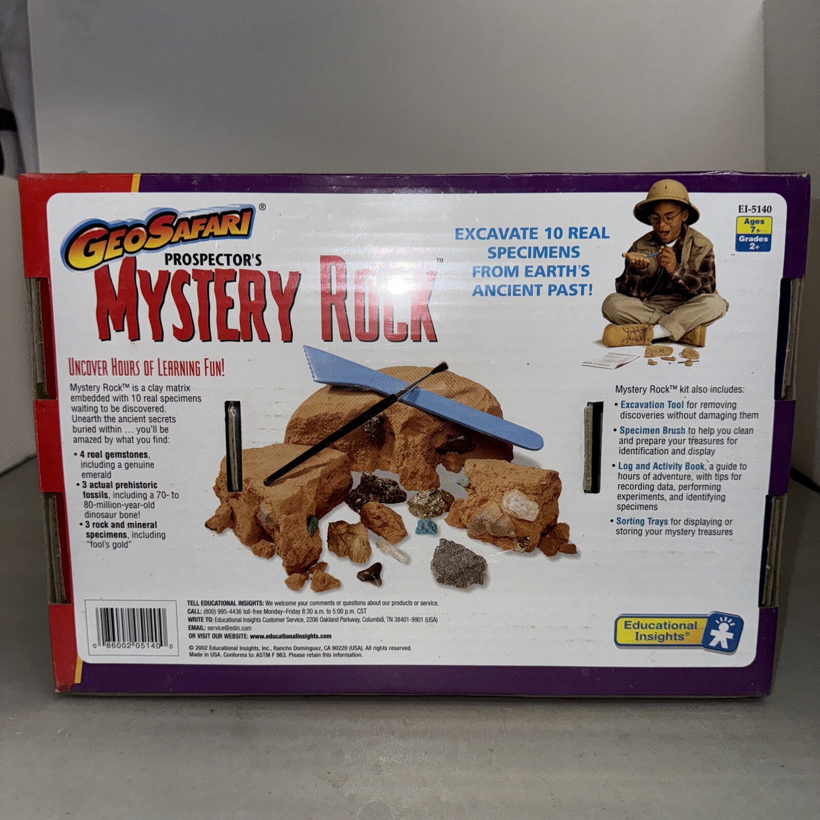 New In Box GEOSAFARI Proepector’s Mystery Rock Excavate 10 Real Specimens Age 7+