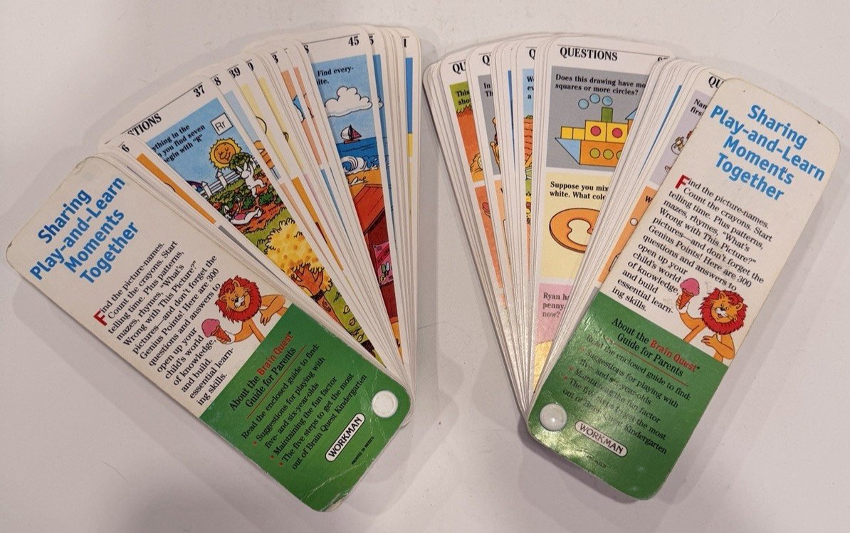 Brain Quest Kindergarten Revised 3rd Edition Decks 1 & 2 Ages 5-6 300 Questions