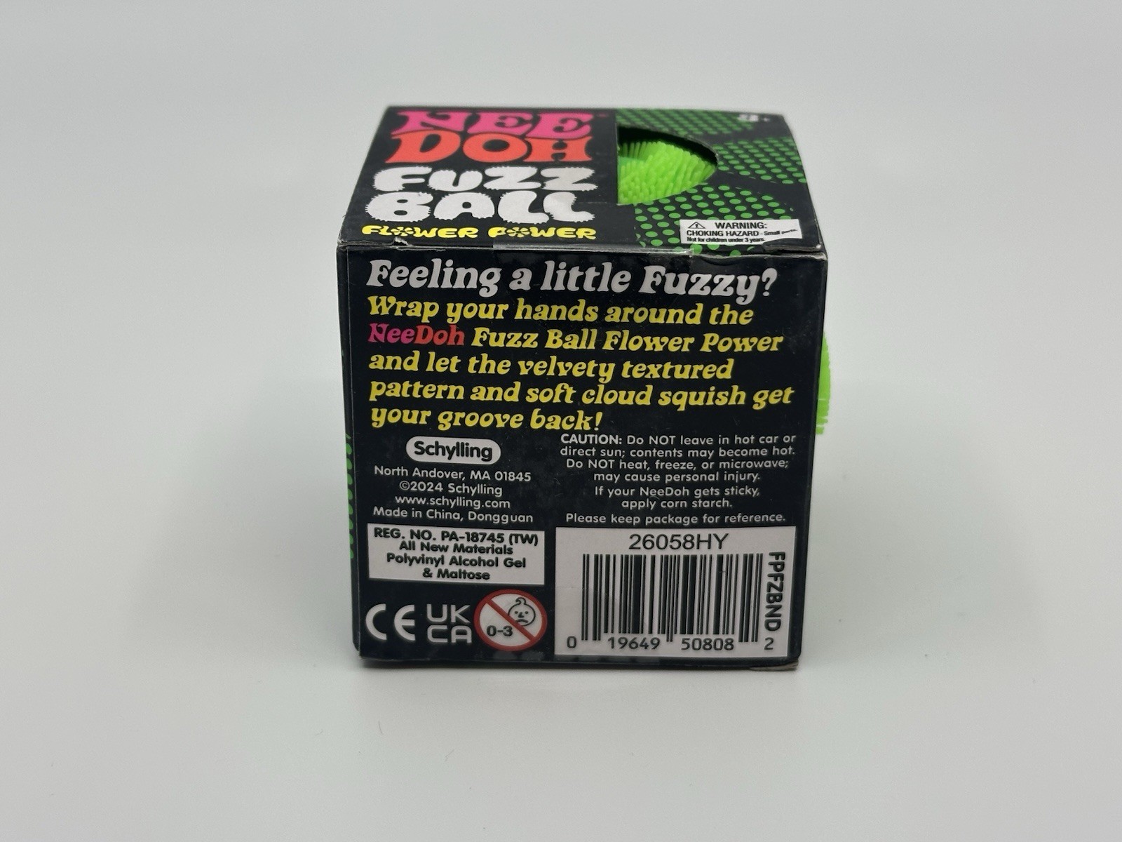 Green Needoh FUZZ BALL Flower Power Nee Doh Squishy NEE-DOH Fuzzball AUTHENTIC