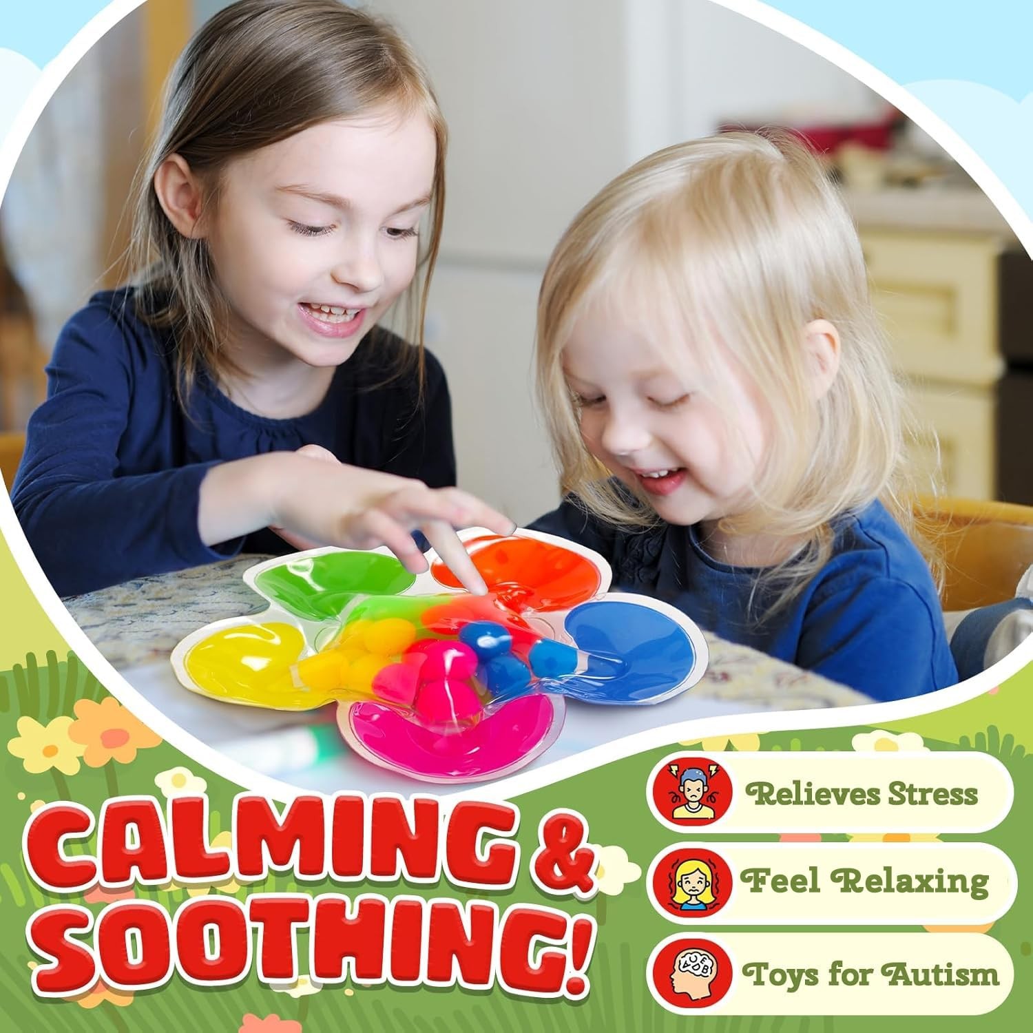 Color Sorting Sensory Toys Medium, Red, Orange, Yellow, Green, Blue, Purple