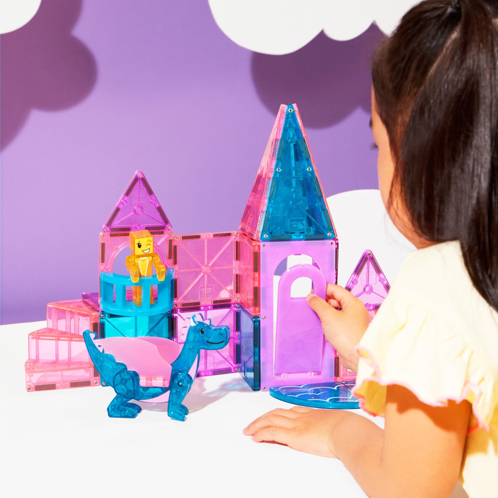 MAGNA-TILES Castle 25-Piece Magnetic Construction Set, Medium, Multi-coloured