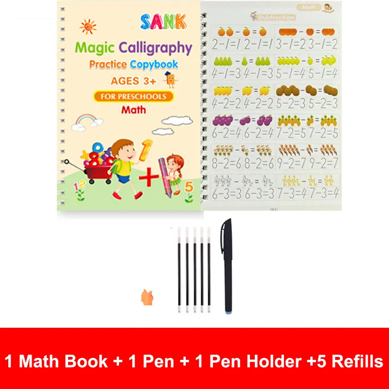 Sank Magic Reusable Calligraphy Copybook for Kids – English Version