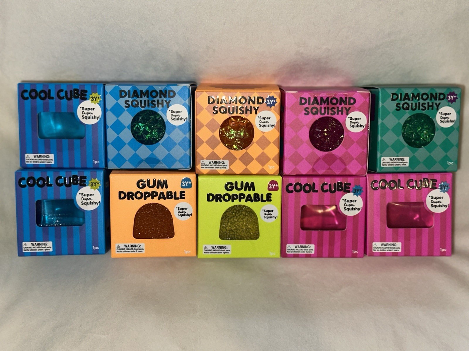 Target J’ADORE Super Duper Squishy Fidget Toy Lot 10 Cool Cube Diamond Droppable