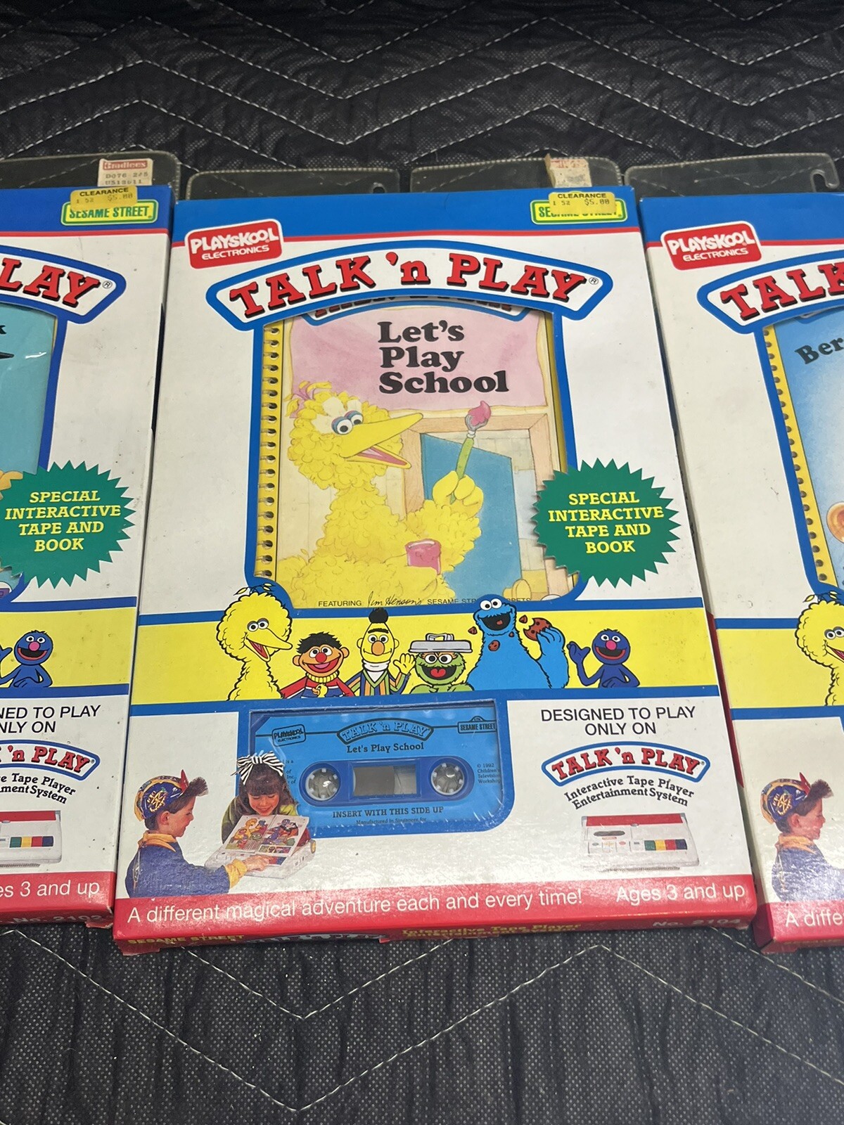 4 Vintage Playskool Talk ‘n Play Sesame Street Brand New Cassette Tapes In Box
