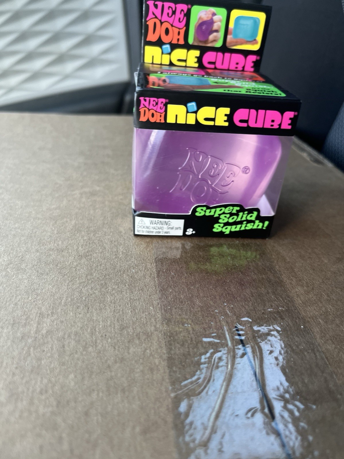 Nee Doh Nice Cube Super Solid Squish Purple Tactile Squeeze Toy