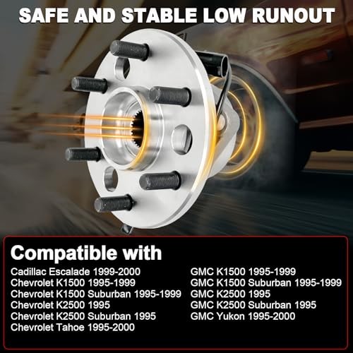 Pair 515024 Front Wheel Bearing Hub Assembly Compatible with Cadillac Escalade