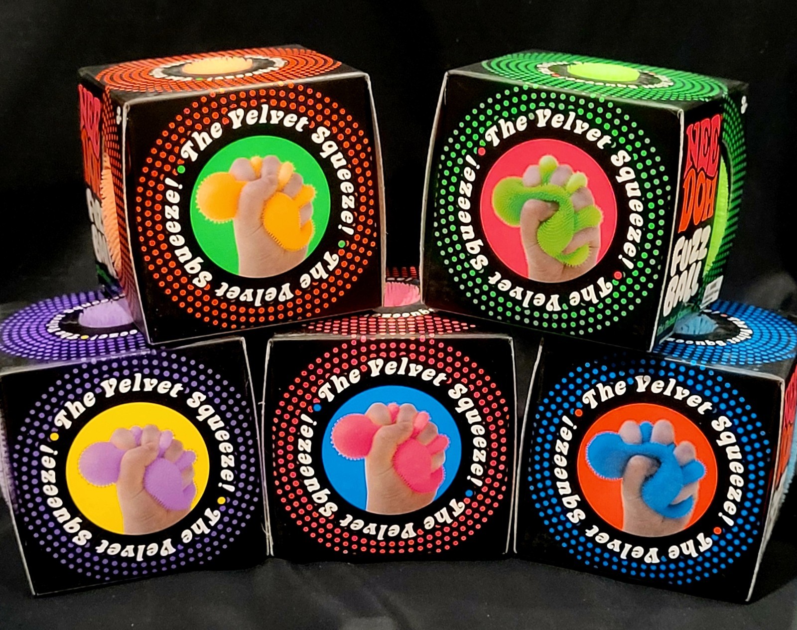 NEE-DOH FUZZ BALL The Velvet Squeeze, All 5 Colors Available 💚🧡💙$15 EACH