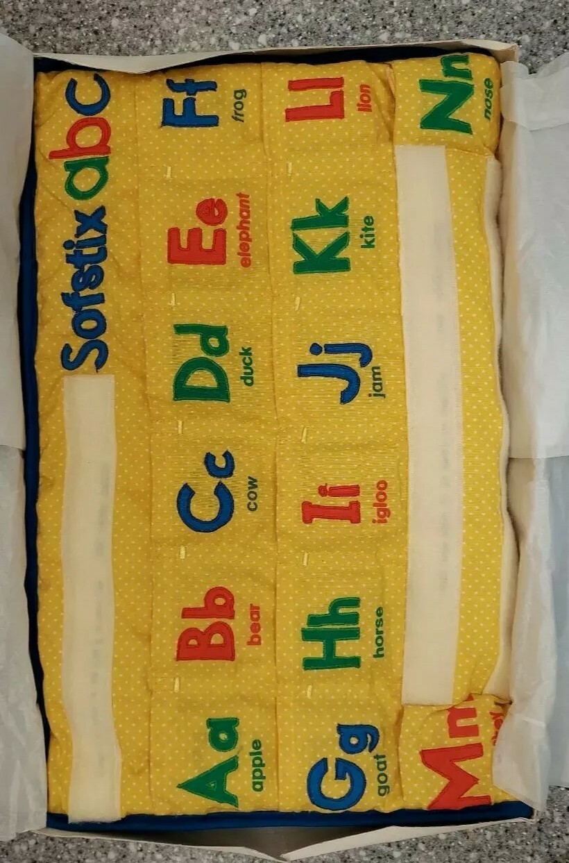 Mary Makers Sofstix ABC’s Cloth Alphabet Letters Kids Spelling Writing Aid 1986
