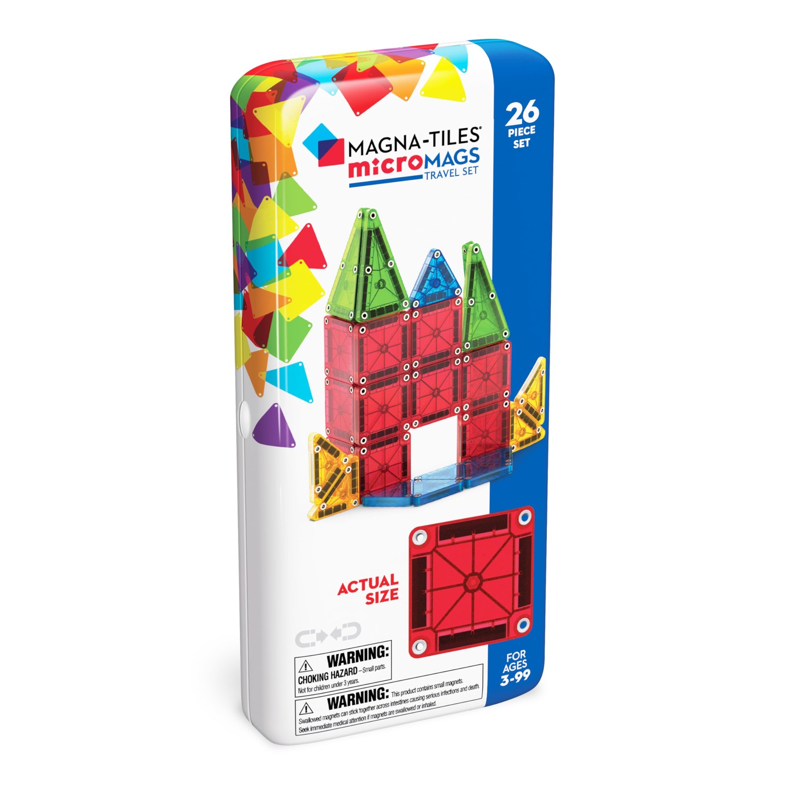 MAGNA-TILES microMAGS 26-Piece Travel Magnetic Small, Multi-coloured