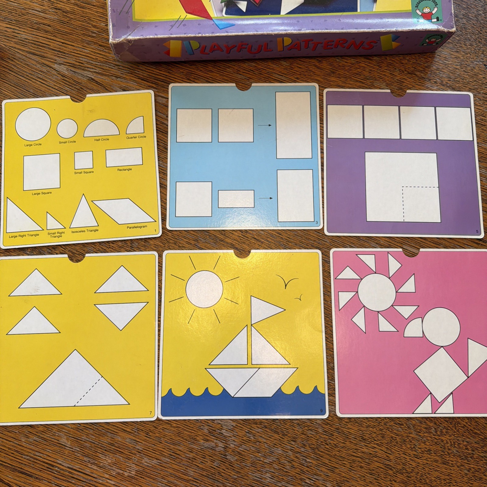 Discovery Toys Playful Patterns – 123 Foam Shapes & Complete Set of Cards 1991