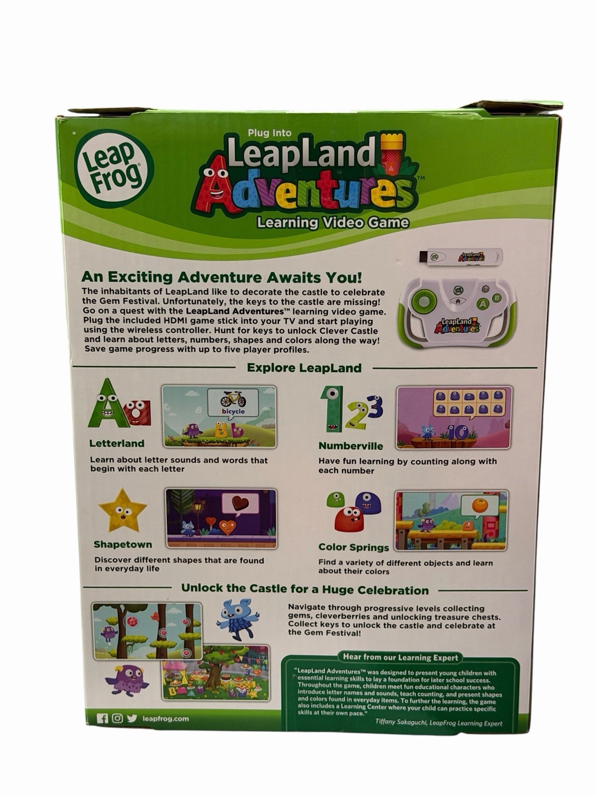 NIB~ LeapFrog Leapland Adventures Learning Wireless Video Game Plug & Play
