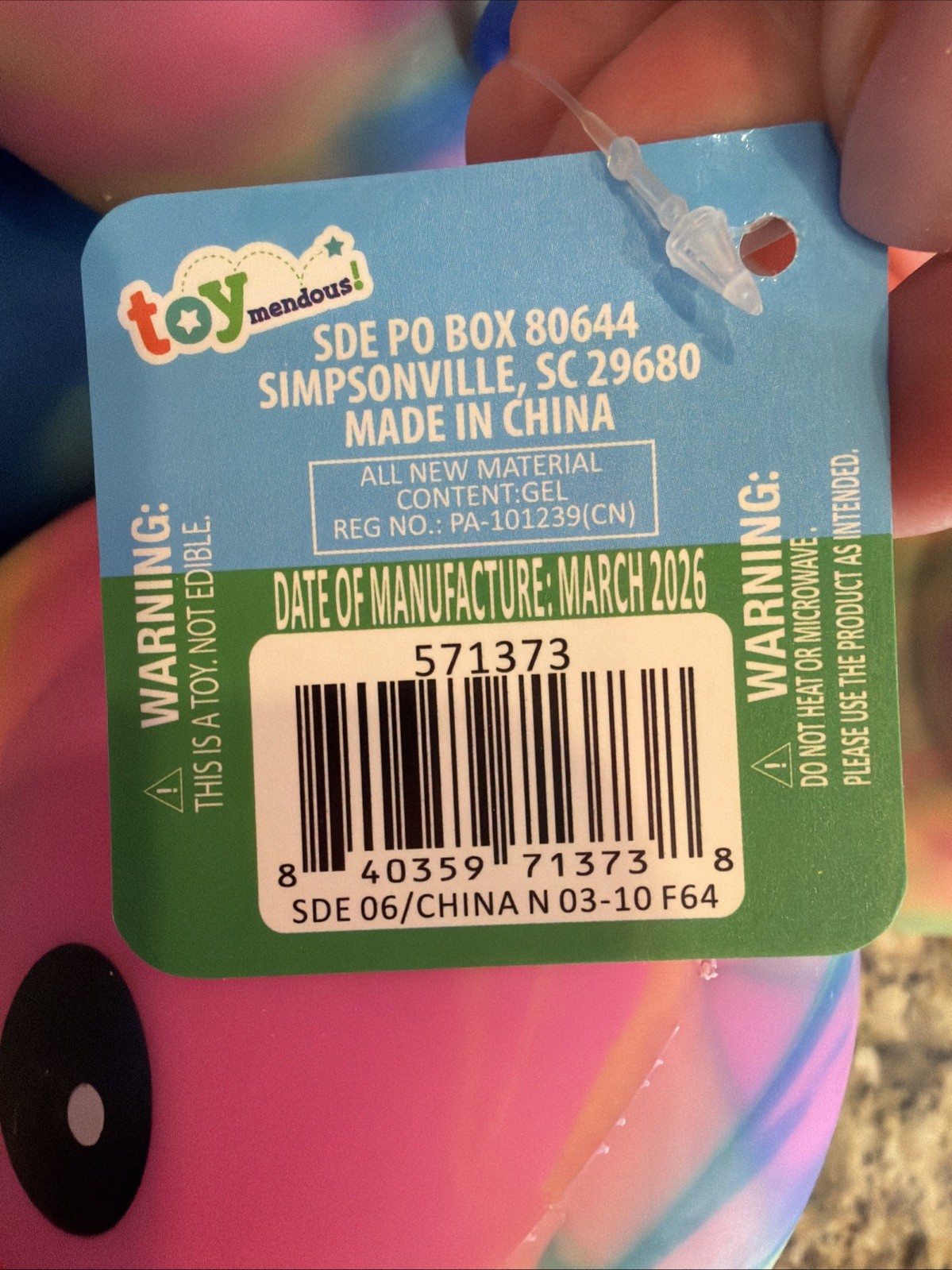 Toymendous Jumbo Squeezy Duck – Tie-Dye Squishy Stress Relief Toy – New