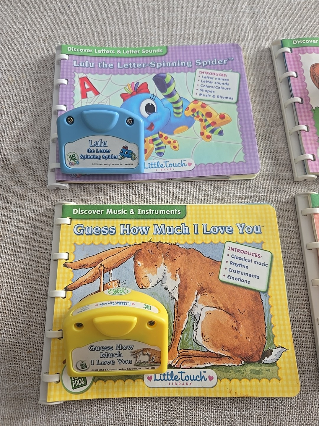 Leap Frog Little Touch Library Lot Of 4 Books & Cartridges Lulu Dr Seuss