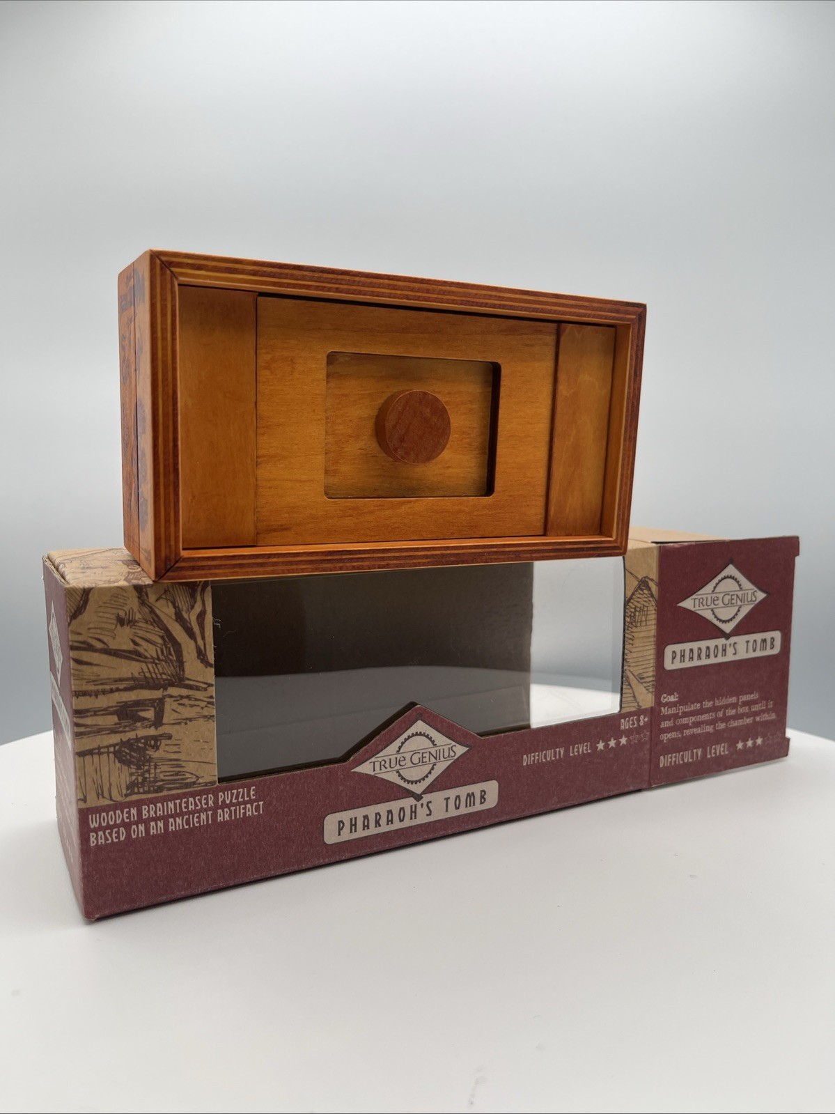 NIB! Lot Pharaoh’s Tomb & Pandoras Box True Genius Wooden Brainteaser Puzzles