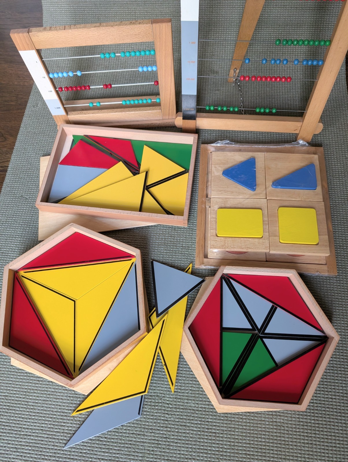 Montessori Small or Large Bead Frame Wooden Math Abacus Educational Learning Toy