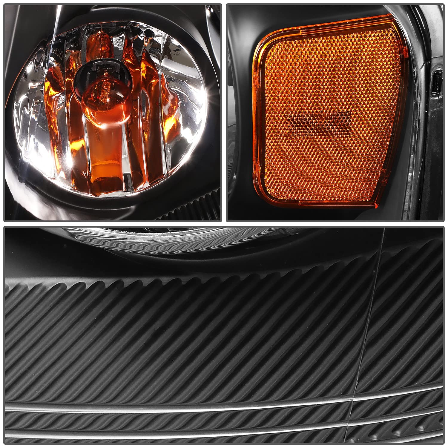 F 150 04 08 Headlights Black Headlight Assembly Compatible with F 150 Mark LT