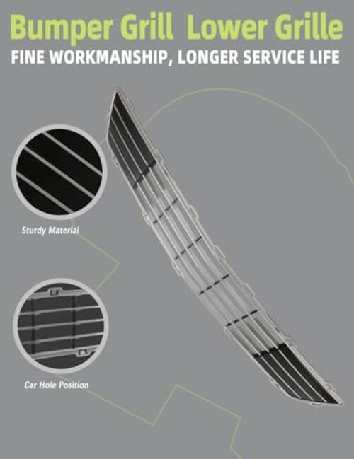 Front Bumper Lower Grill Compatible with Lincoln MKS 2009-2012 Grille Bumper
