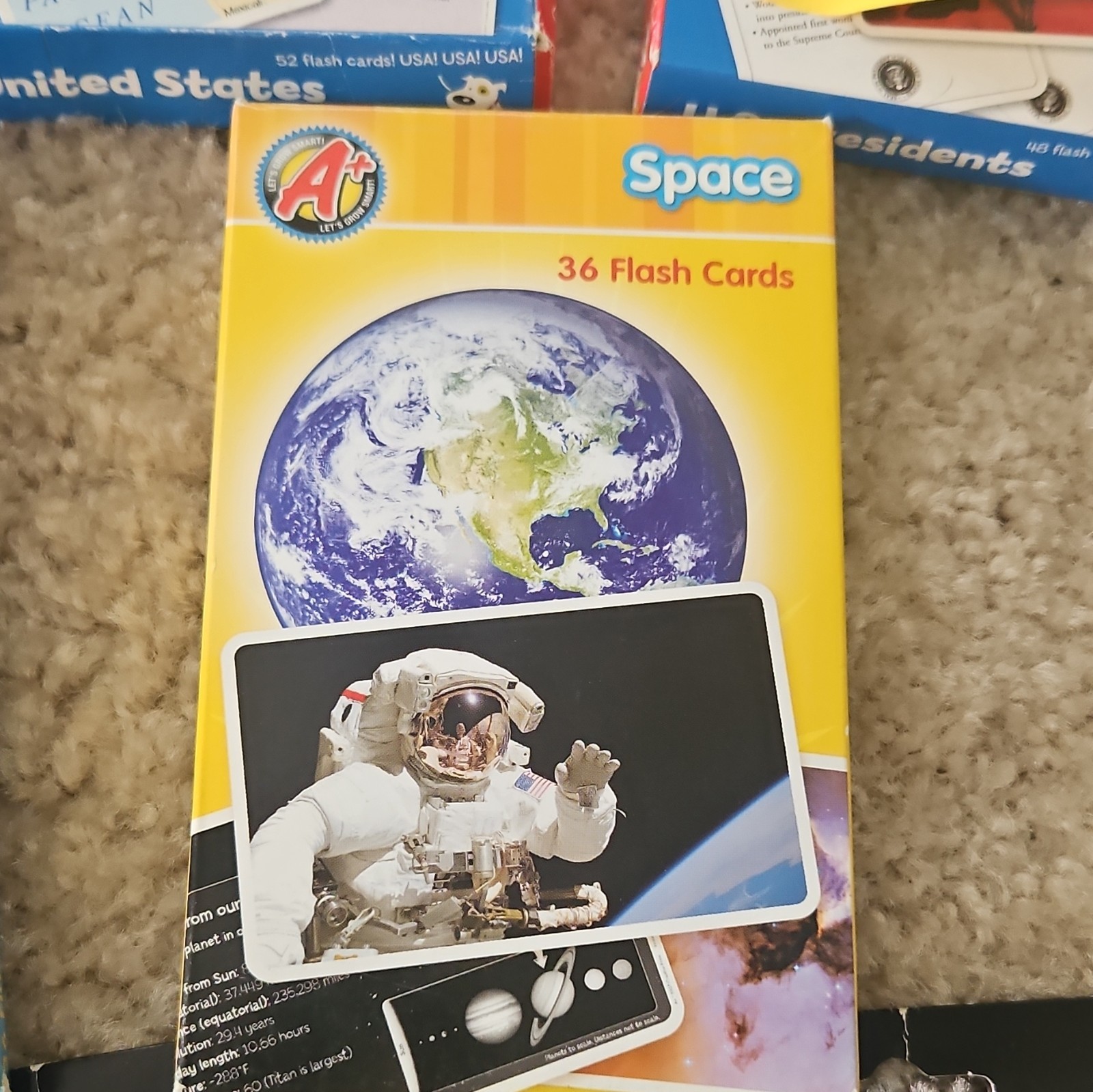 School Zone & Planet Earth Geography Flash Cards United States Ages 4-11 Kids