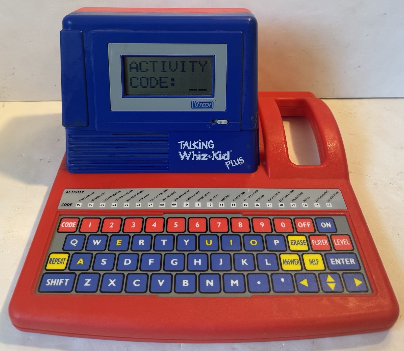 Vintage 1990 Vtech Talking Whiz Kid Plus Learning Toy W/ Box & Manuals Works
