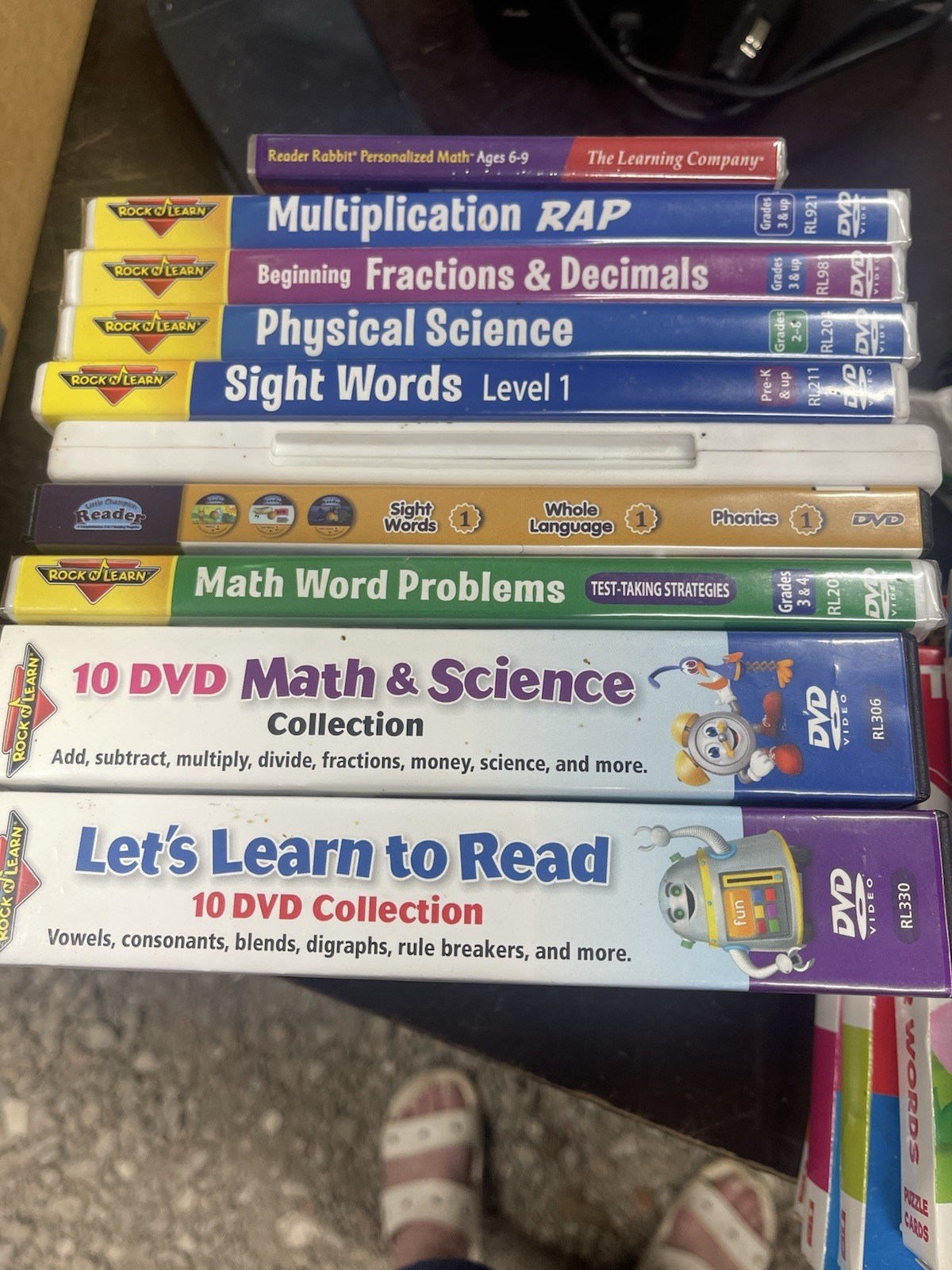 Rock ‘N Learn, School Zone Educational DVD & Flash Card Lot Ages 3mo-7yrs