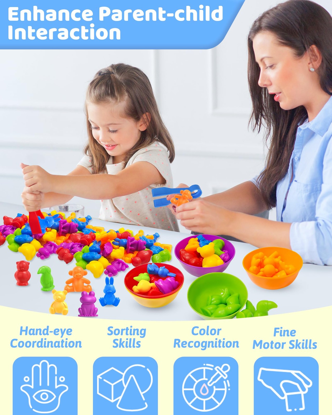 Oomloid Counting Animals Montessori Toys for 3 4 5 Years Old Medium, Multi
