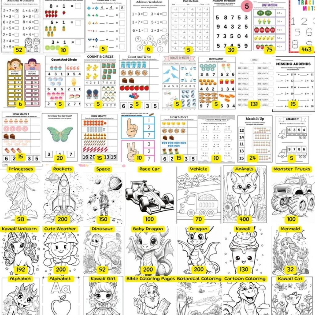 15,000+ Printable Activity Pages Mega Bundle for Preschool & Kindergarten